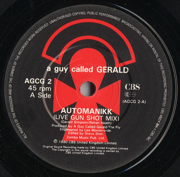 A Guy Called Gerald : Automanikk (Live Gun Shot Mix) (7", Single)