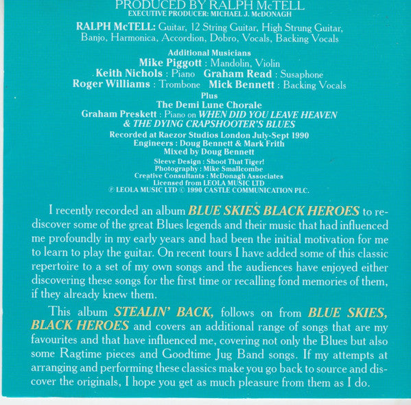 Ralph McTell : 'Stealin' Back...' (CD, Album)