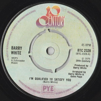 Barry White : I'm Qualified To Satisfy You (7", Single, Kno)