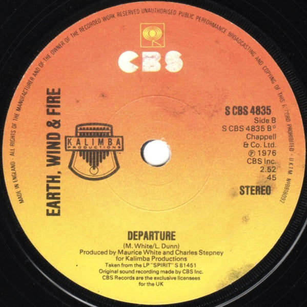 Earth, Wind & Fire : Saturday Nite (7", Single, Sol)