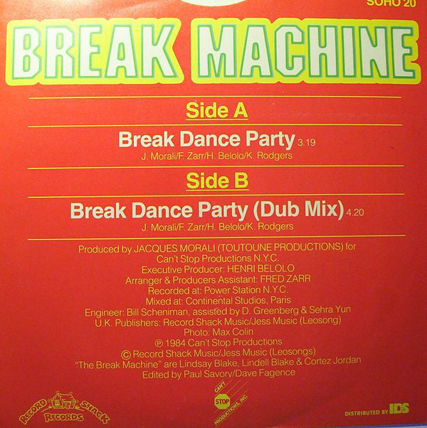 Break Machine : Break Dance Party (7", Single)