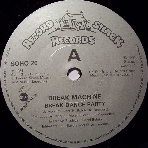 Break Machine : Break Dance Party (7", Single)
