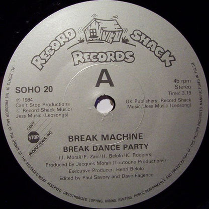 Break Machine : Break Dance Party (7", Single)