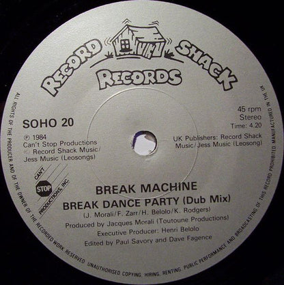 Break Machine : Break Dance Party (7", Single)