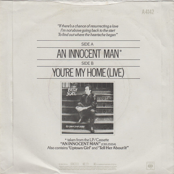 Billy Joel : An Innocent Man (7", Single, Inj)
