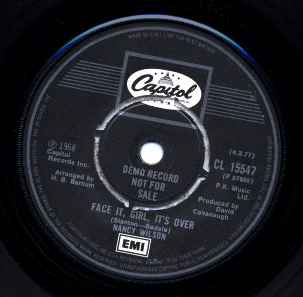 Nancy Wilson : The End Of Our Love (7", Single, Promo, RE)