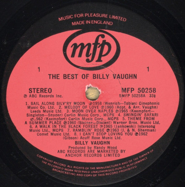 Billy Vaughn And His Orchestra : The Best Of Billy Vaughn And His Orchestra (LP, Comp)