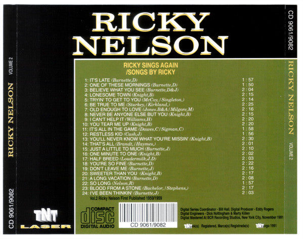 Ricky Nelson (2) : Ricky Sings Again / Songs By Ricky (CD, Album, Comp)
