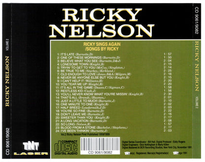 Ricky Nelson (2) : Ricky Sings Again / Songs By Ricky (CD, Album, Comp)