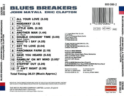 John Mayall with Eric Clapton : Blues Breakers (CD, Album, RE, RM)