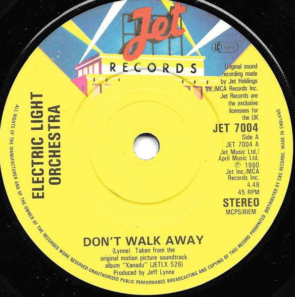 Electric Light Orchestra : Don't Walk Away (7", Single)