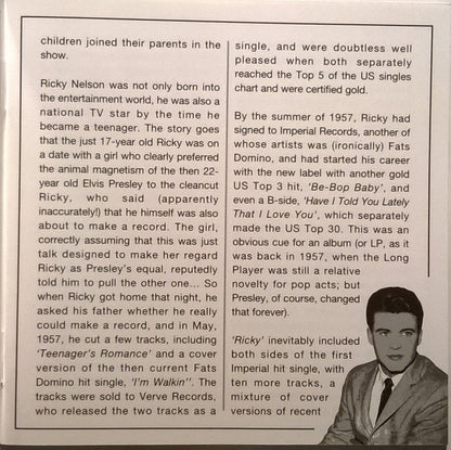 Ricky Nelson (2) : Album Seven By Rick / It's Up To You (CD, Comp, RM)