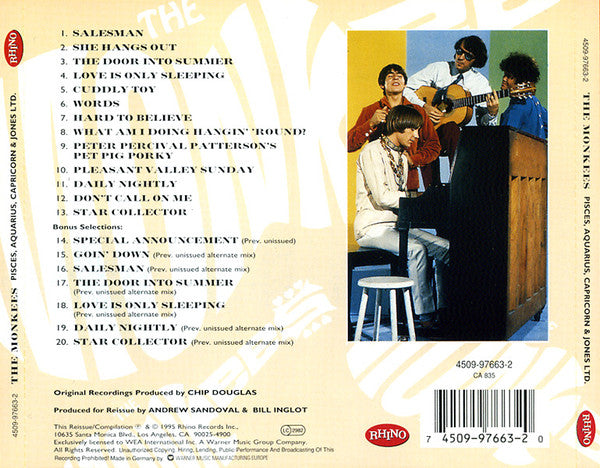 The Monkees : Pisces, Aquarius, Capricorn & Jones Ltd. (CD, Album, RE, RM)