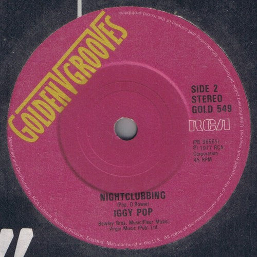 Iggy Pop : The Passenger / Nightclubbing (7", Single, RE)