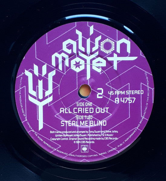 Alison Moyet : All Cried Out (7", Single)