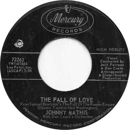Johnny Mathis With Don Costa Orchestra : No More (7", Styrene)
