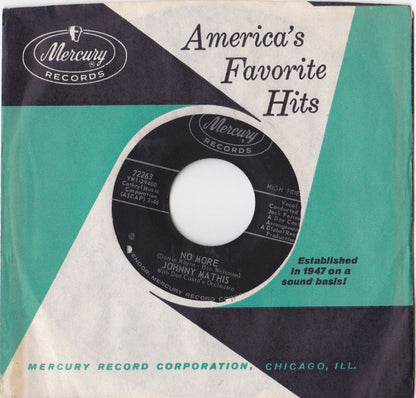 Johnny Mathis With Don Costa Orchestra : No More (7", Styrene)