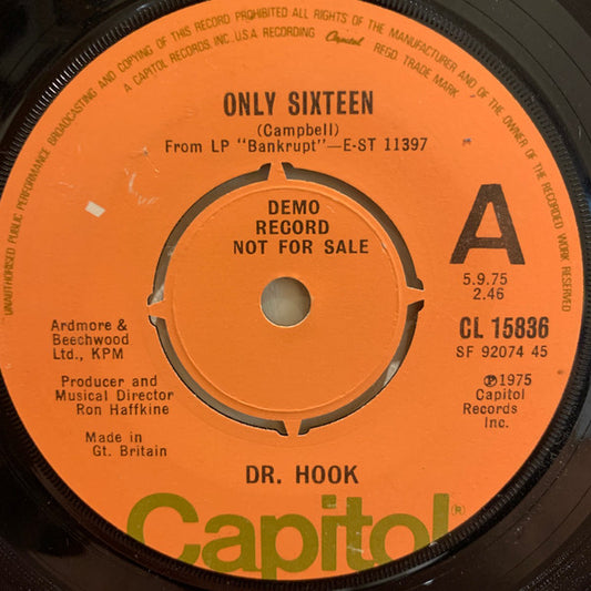Dr. Hook : Only Sixteen (7", Single, Promo)