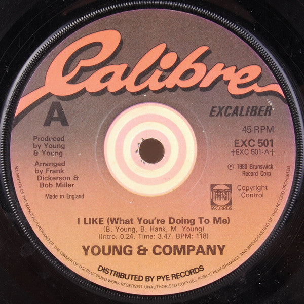 Young & Company : I Like (What You're Doing To Me) (7", Single)