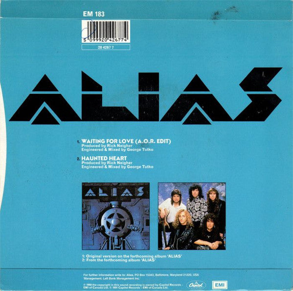 Alias (13) : Waiting For Love (7", Single)