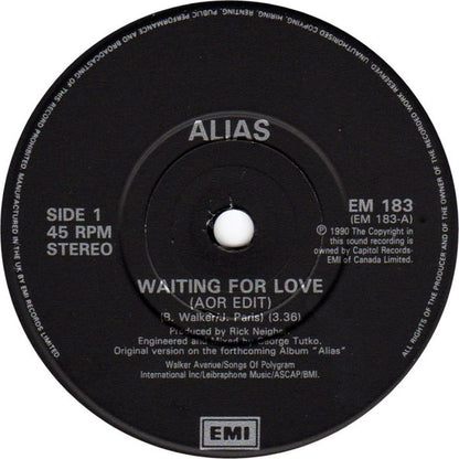 Alias (13) : Waiting For Love (7", Single)