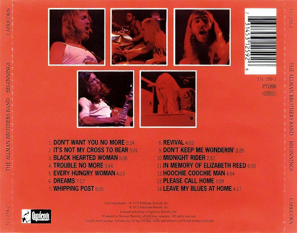 The Allman Brothers Band : Beginnings (CD, Comp, RM)