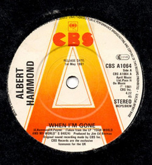 Albert Hammond : When I'm Gone (7", Single, Promo)