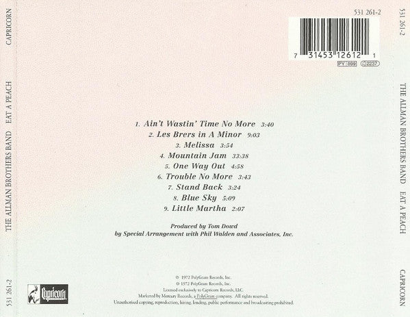 The Allman Brothers Band : Eat A Peach (CD, Album, RE, RM)