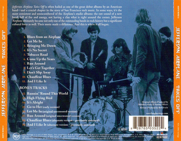 Jefferson Airplane : Takes Off (CD, Album, Mono, RE, RM, Son)