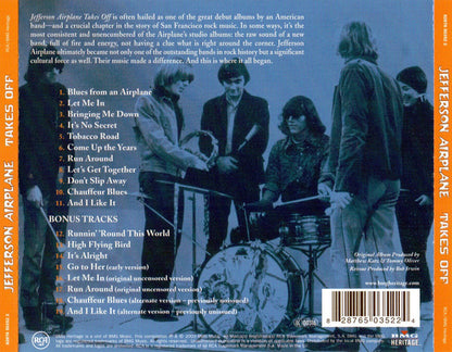 Jefferson Airplane : Takes Off (CD, Album, Mono, RE, RM, Son)