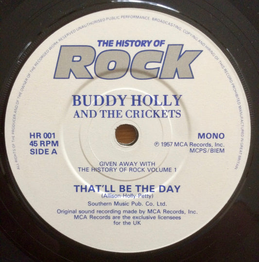 Buddy Holly And The Crickets (2) : That'll Be The Day (7", Mono)
