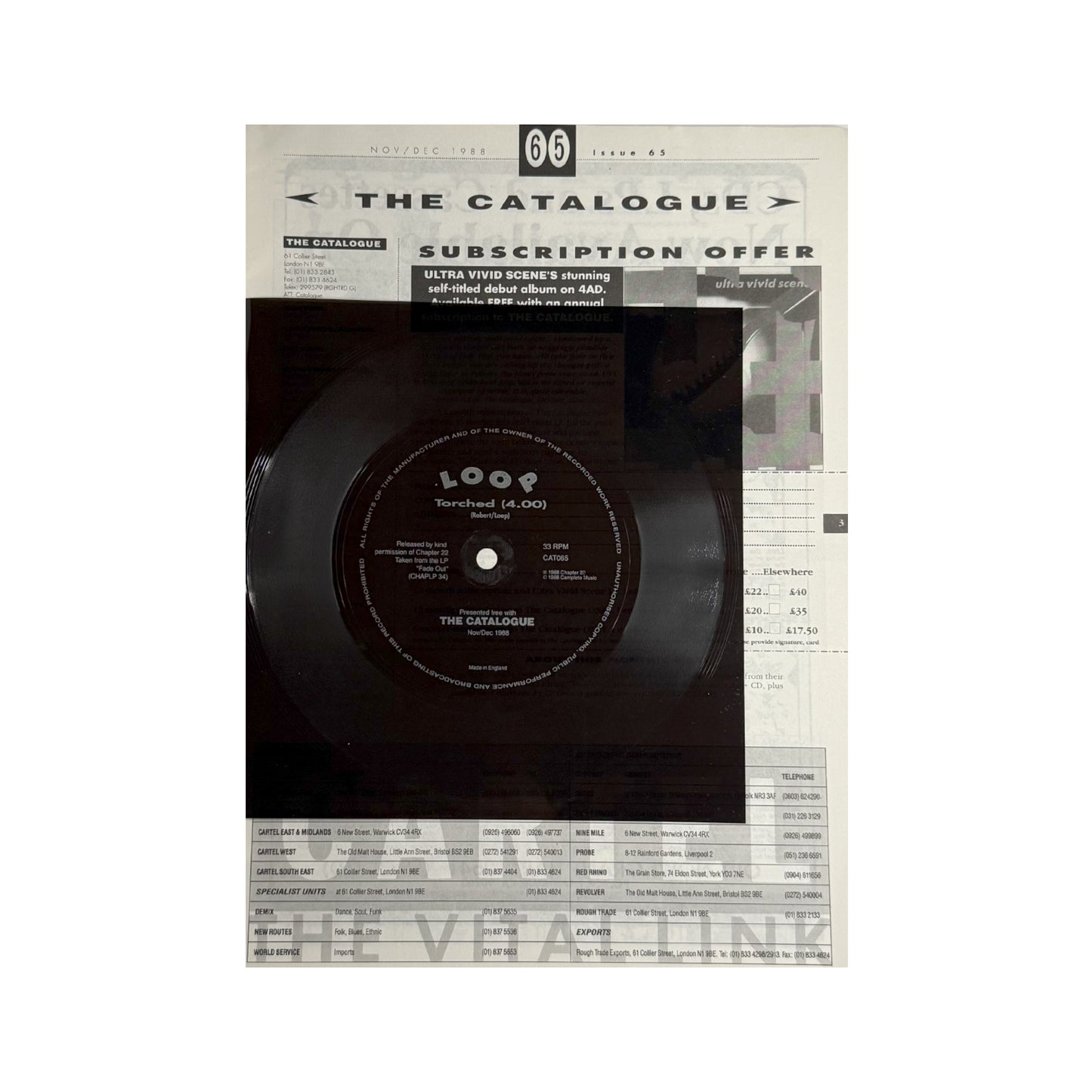 The Catalogue For The Independant Music Trade Magazine Nov/Dec 1988 Flexi Disc